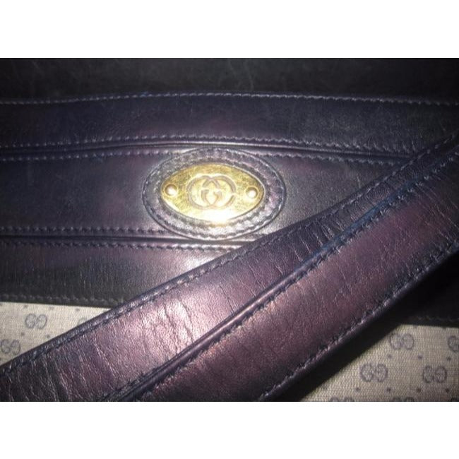 Gucci   White Coated Canvas With Navy Small G Logo Print And Leather