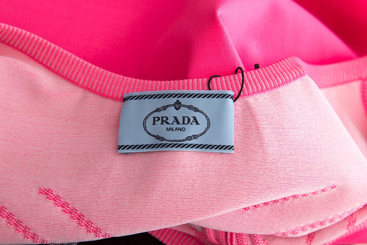 Prada Pink Intarsia Stretch Bodysuit SZ L