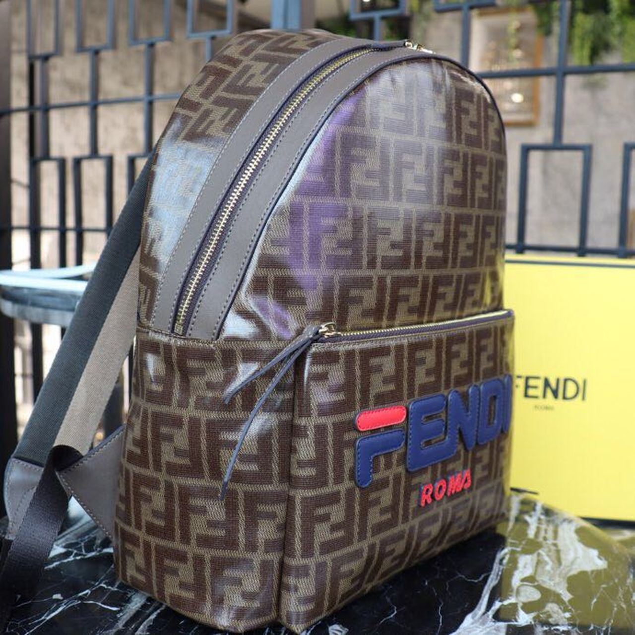 Top QualityTop Quality Mania Backpack Brown For Women/Men, Women’s/Men’s Bags 14.5in/37cm FF 7VZ042A5N7F15HG