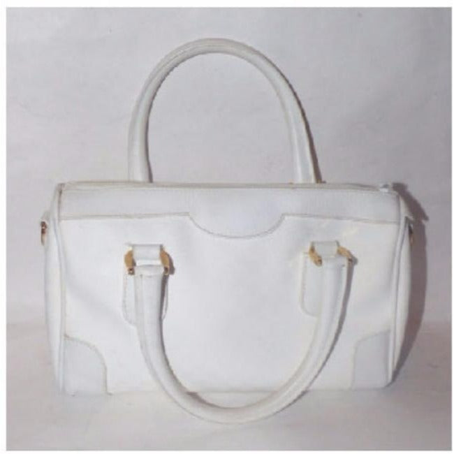 Gucci   White Small G Logo Print Leather Coated Canvas Satchel