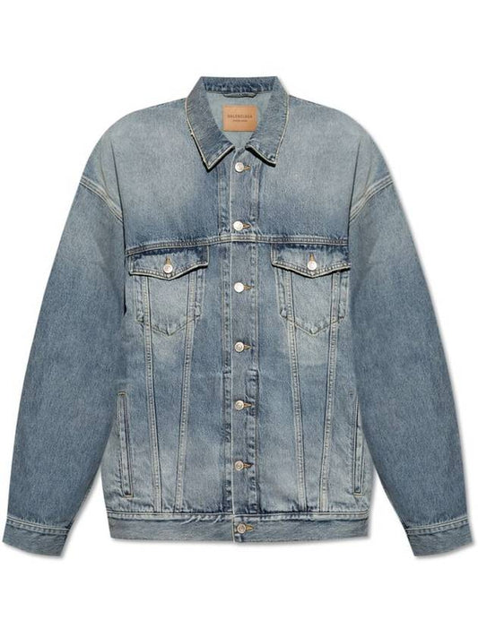 Luxury Balenciaga Trending 2025 Oversized Fit Denim Jacket Blue