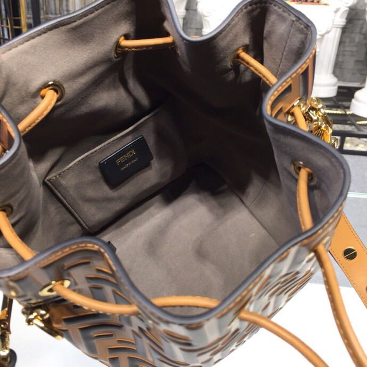 Top QualityTop Quality Mon Tresor Bucket Bag Brown For Women, Women’s Bags, Shoulder And Crossbody Bags 9in/23cm FF 8BT298