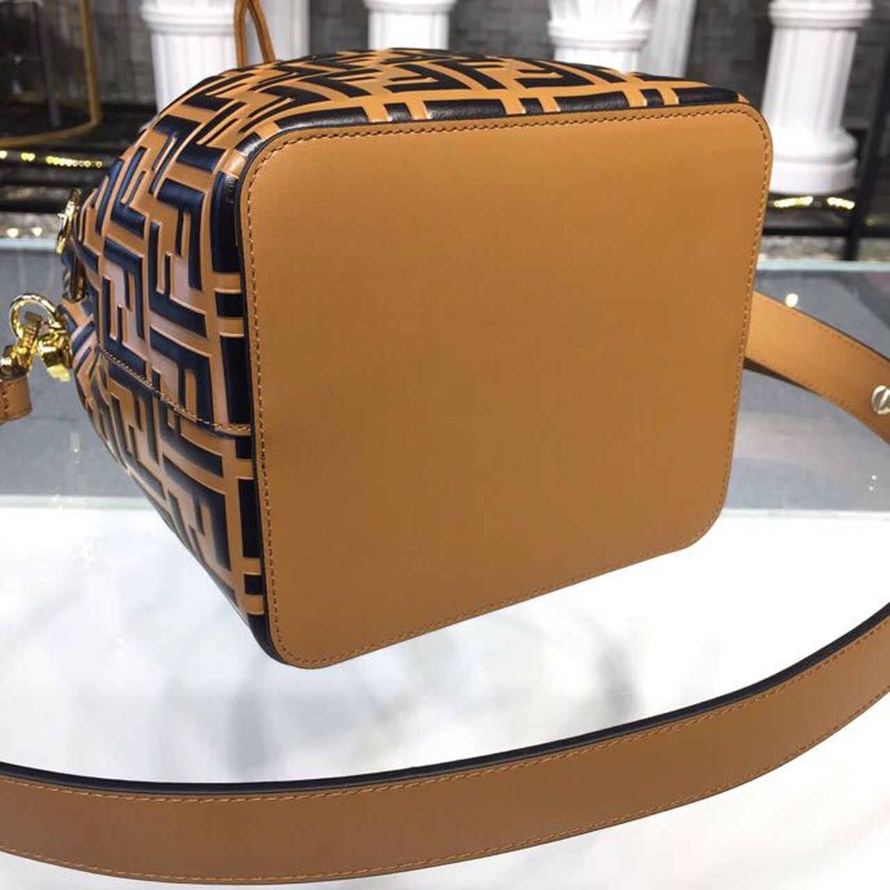 Top QualityTop Quality Mon Tresor Bucket Bag Brown For Women, Women’s Bags, Shoulder And Crossbody Bags 9in/23cm FF 8BT298