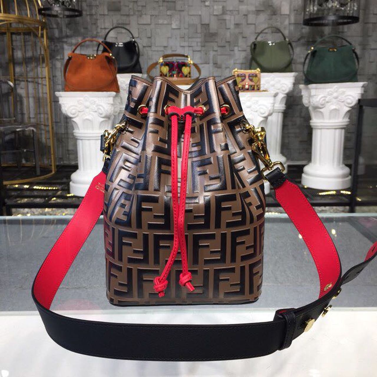 Top QualityTop Quality Mon Tresor Bucket Bag Brown For Women, Women’s Bags, Shoulder And Crossbody Bags 9in/23cm FF 8BT298A6AEF13VJ