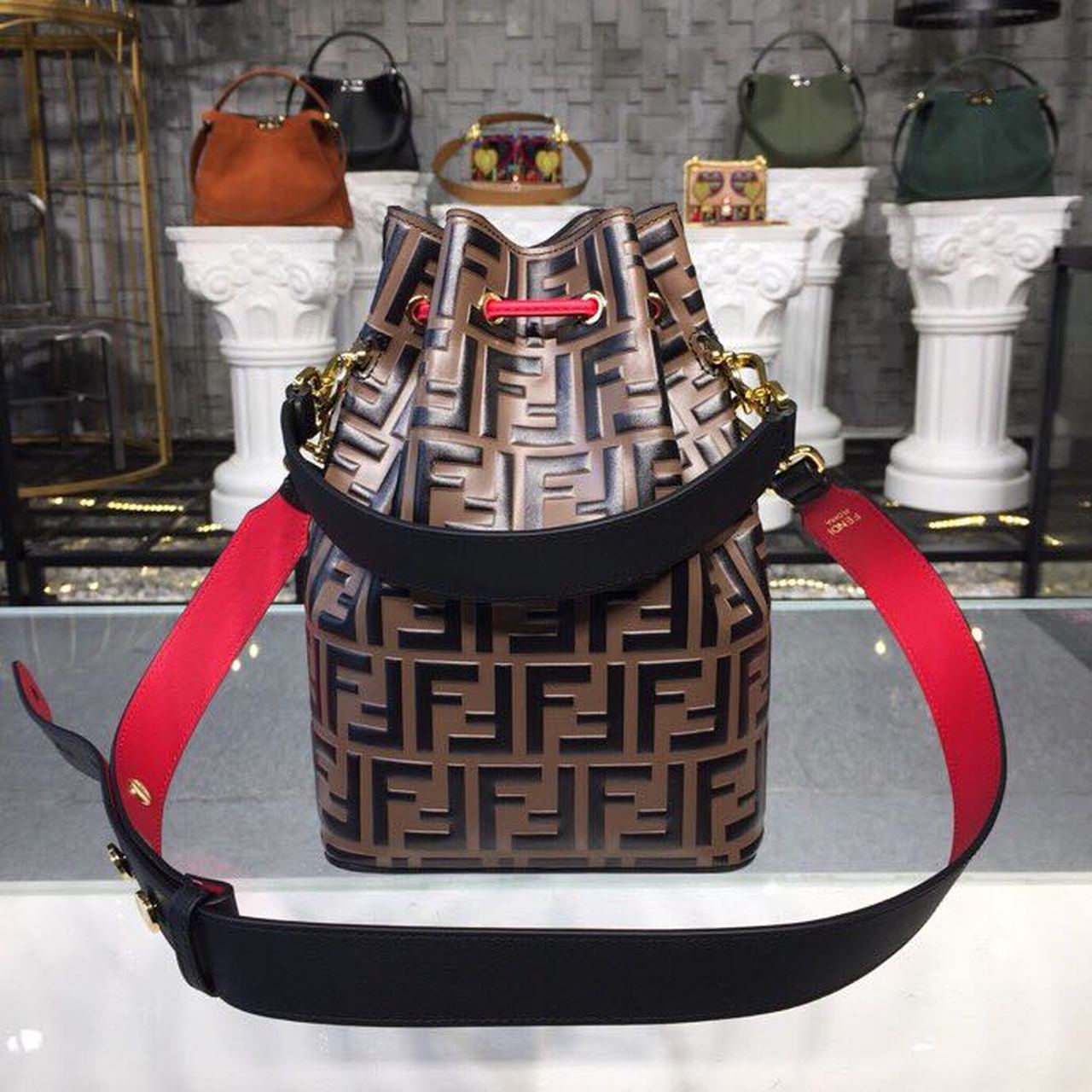 Top QualityTop Quality Mon Tresor Bucket Bag Brown For Women, Women’s Bags, Shoulder And Crossbody Bags 9in/23cm FF 8BT298A6AEF13VJ