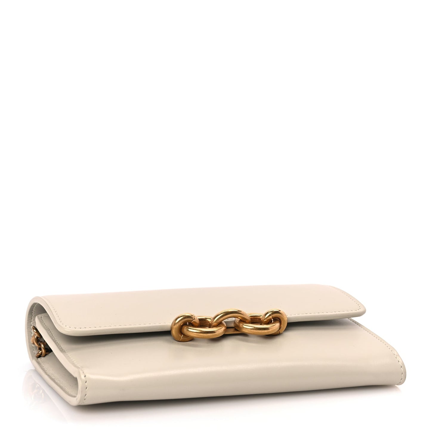 Saint Laurent Smooth Calfskin Le Maillon Chain Wallet Crema Soft