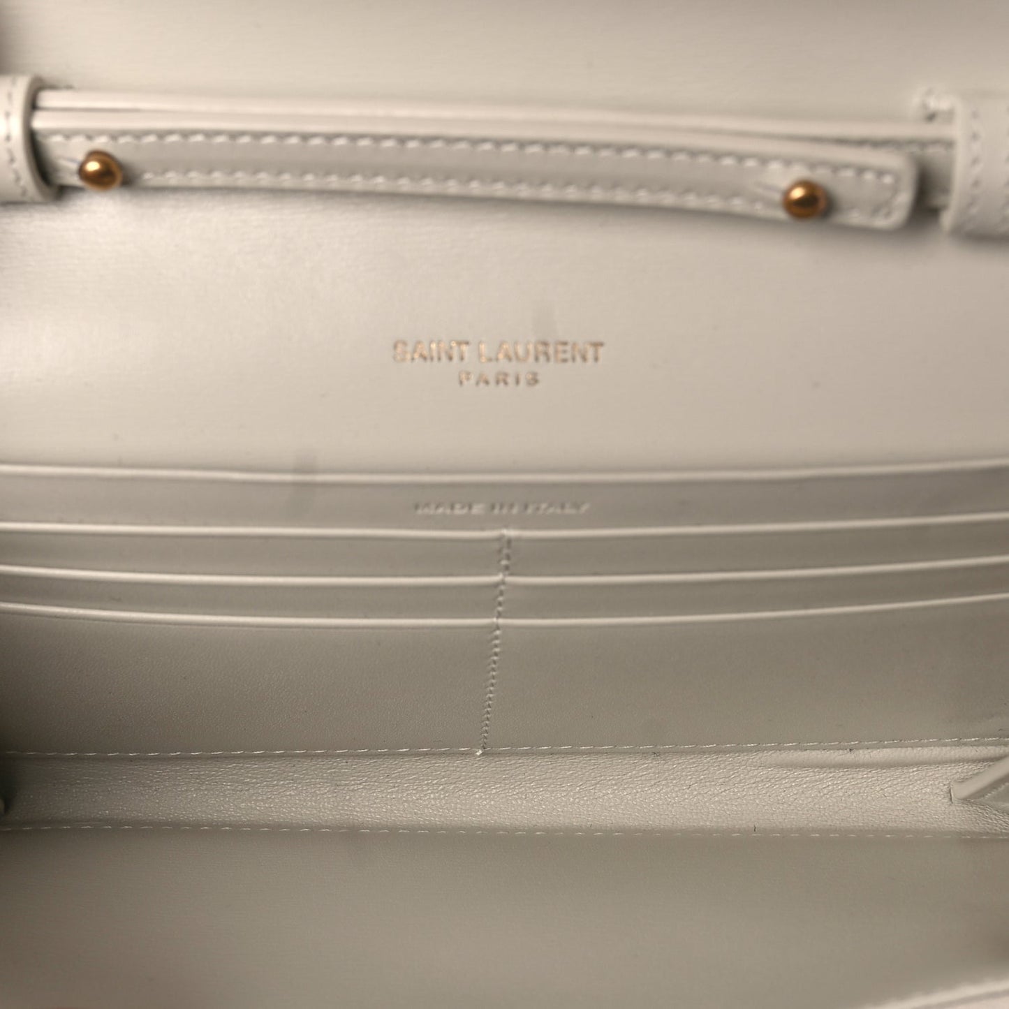 Saint Laurent Smooth Calfskin Le Maillon Chain Wallet Crema Soft