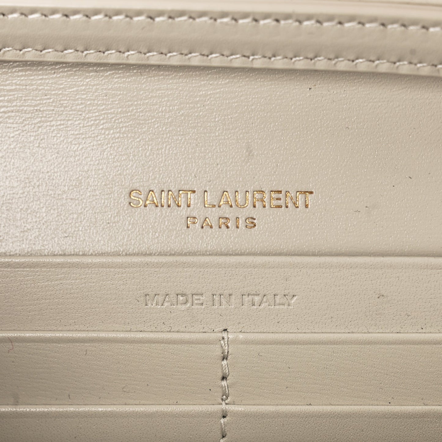 Saint Laurent Smooth Calfskin Le Maillon Chain Wallet Crema Soft
