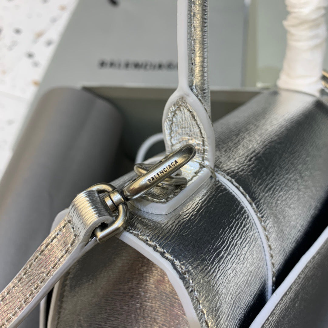 Top Quality Hourglass Small Handbag In Sliver, For Women,  Bags 9in/23cm