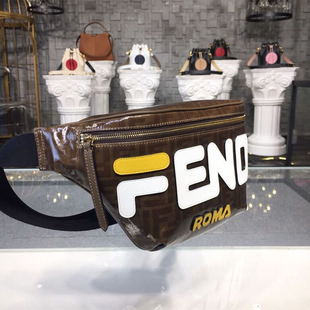 Top QualityTop Quality Mania Waist Belt Bag Brown For Women/Men, Women’s/Men’s Belt Bags, Crossbody Bags 12.9in/33cm FF 7VA434