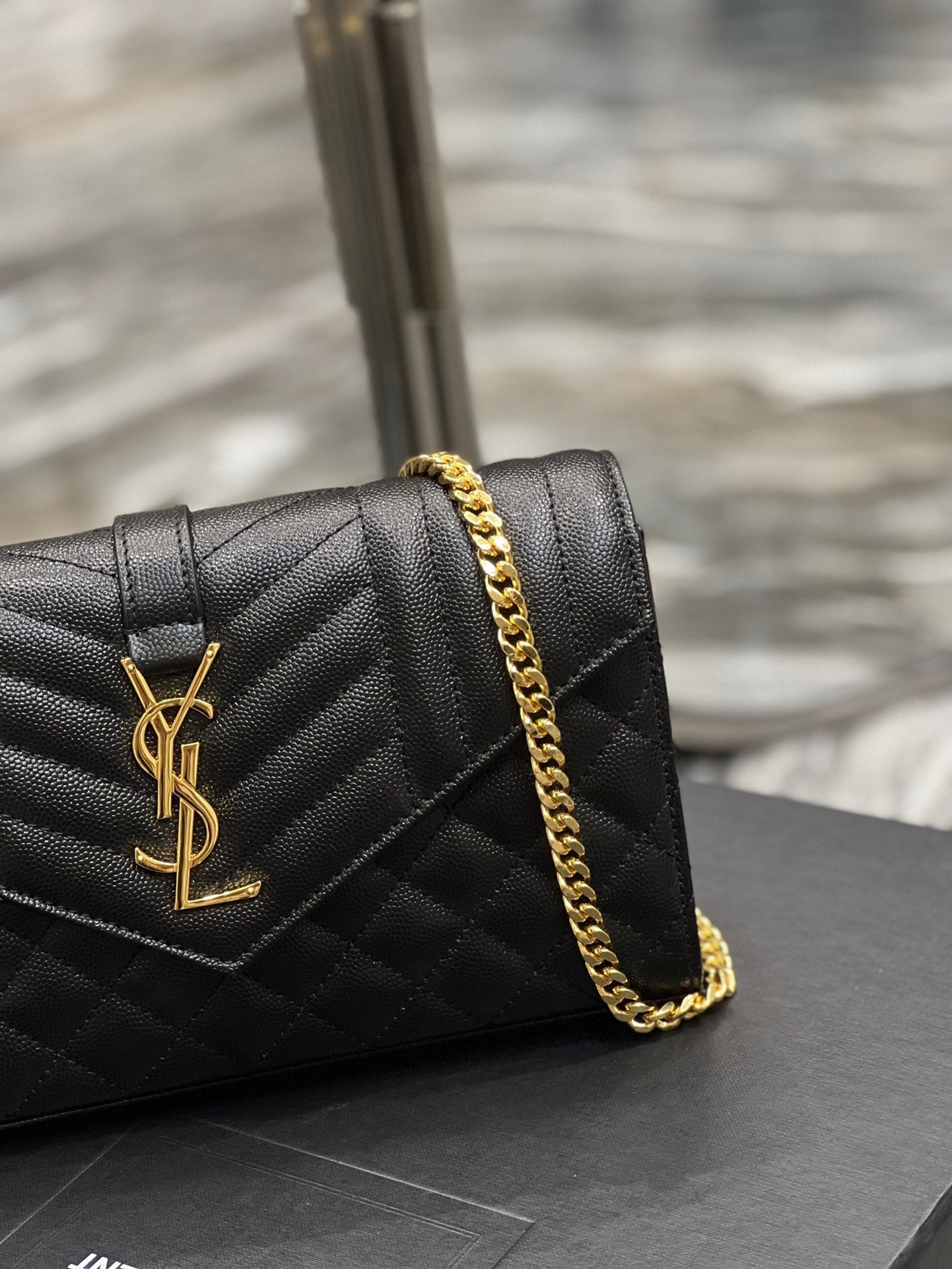 Top Quality Envelope Small Chain Bag Black For Women, Women’s Bags 8.6in/22cm YSL