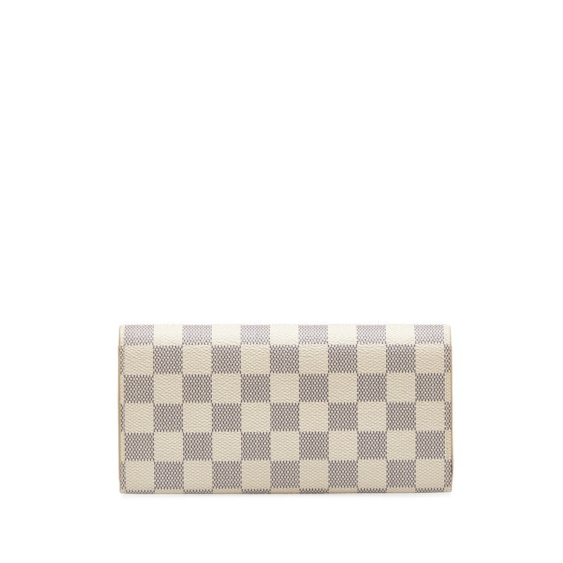 Louis Vuitton Damiere Azur Portfolio Emily Long Wallet N63021 White PVC Leather