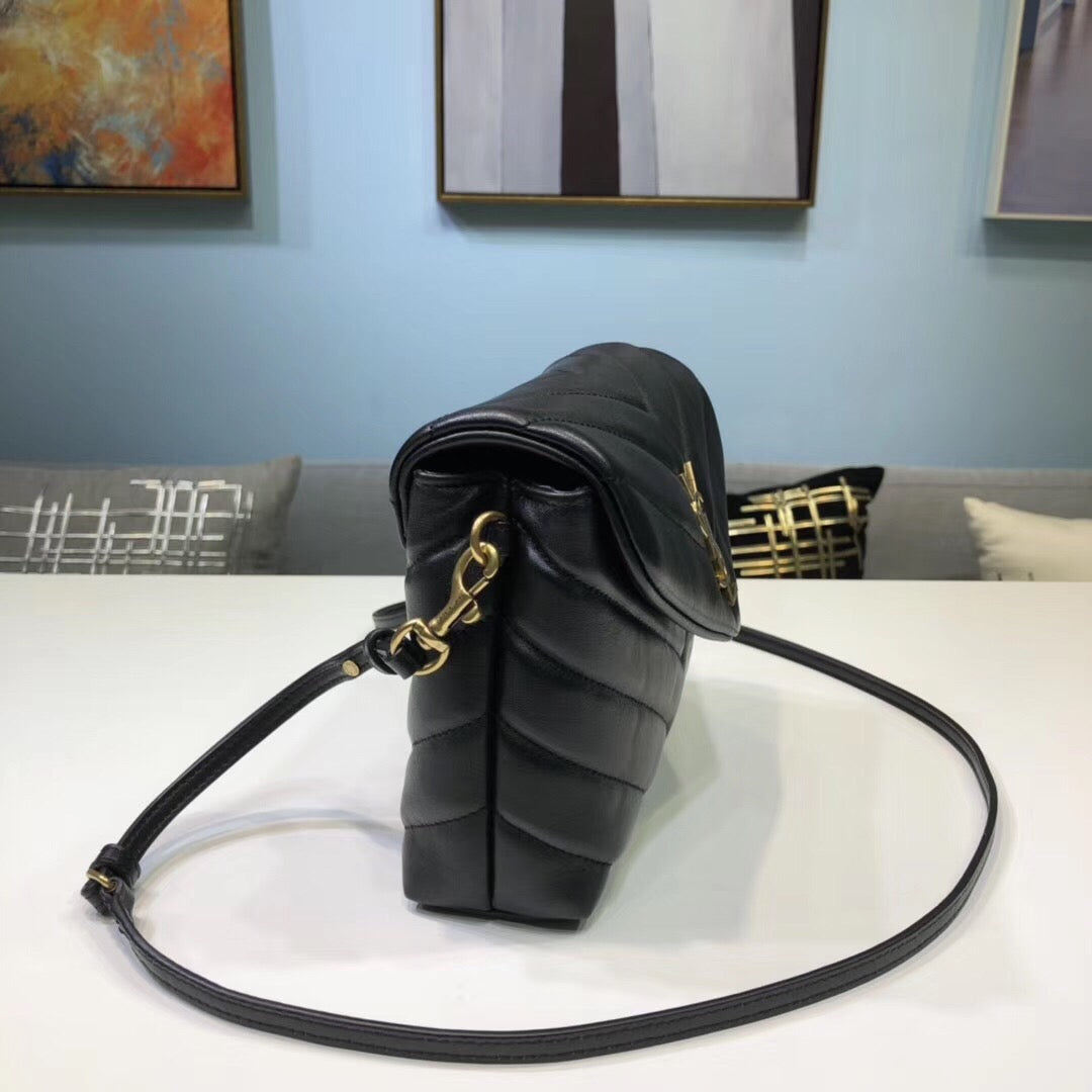 Top Quality Loulou Mini Shoulder Bag Black For Women 7in/18cm YSL