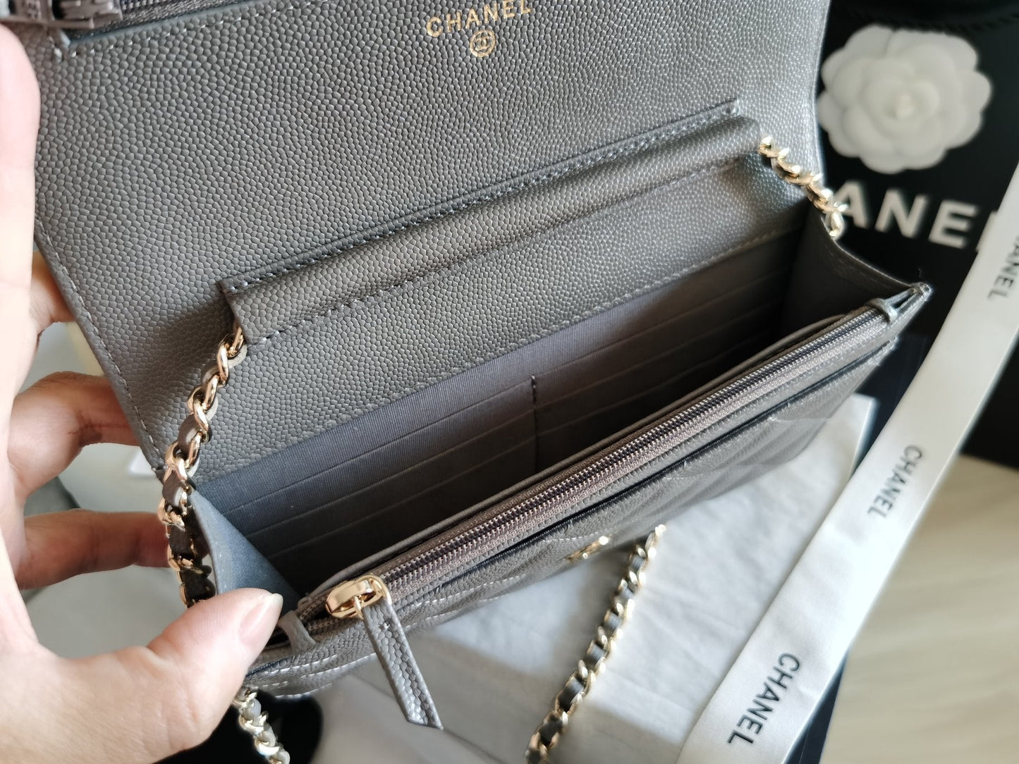 CHLMini Flap Bag Grey For Women 7in/18.5cm