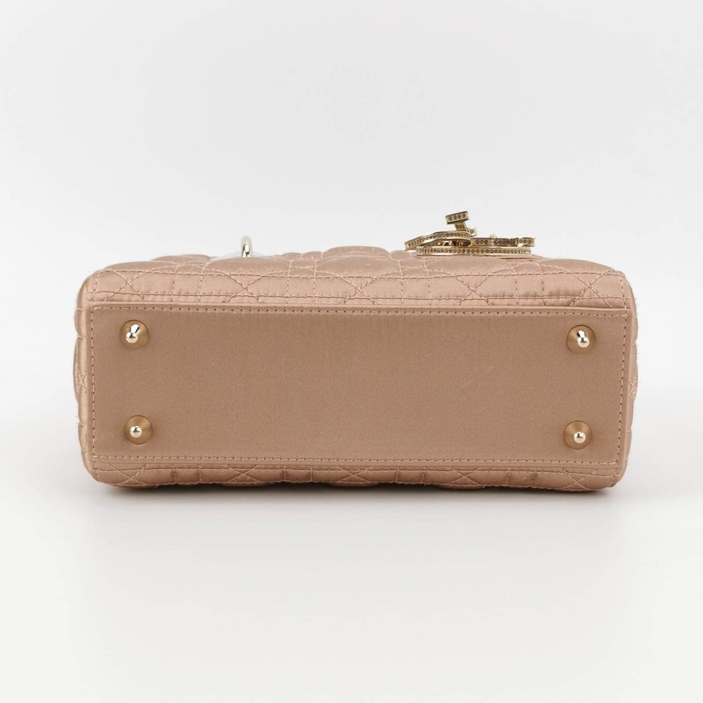 Lady Dior Small My AbcDior 2019 Beige Silk Handbag Crystal Charms
