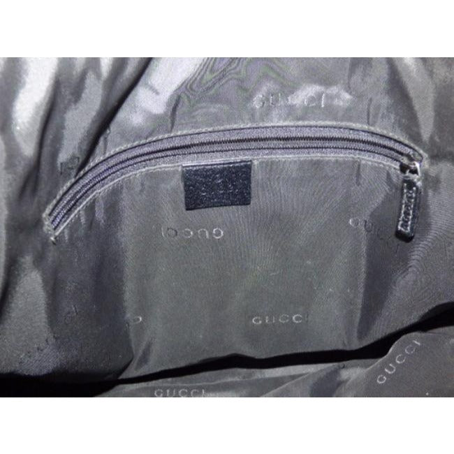 Gucci Jackie   Black Leather Nylon Fabric Shoulder Bag