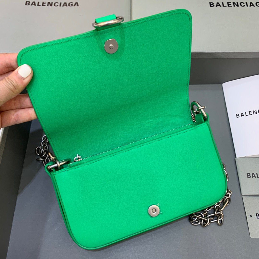 Top Quality Bondage Wallet With Chain Green, For Women,  Bags 8in/20cm