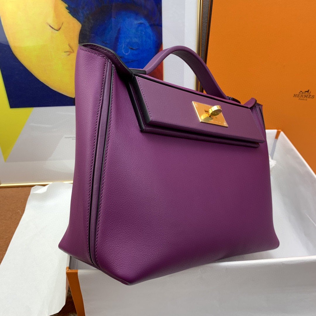 Top Quality 24/24 Clemence Swift Purple For Women, Handbags, Shoulder Bags 11.4in/29cm