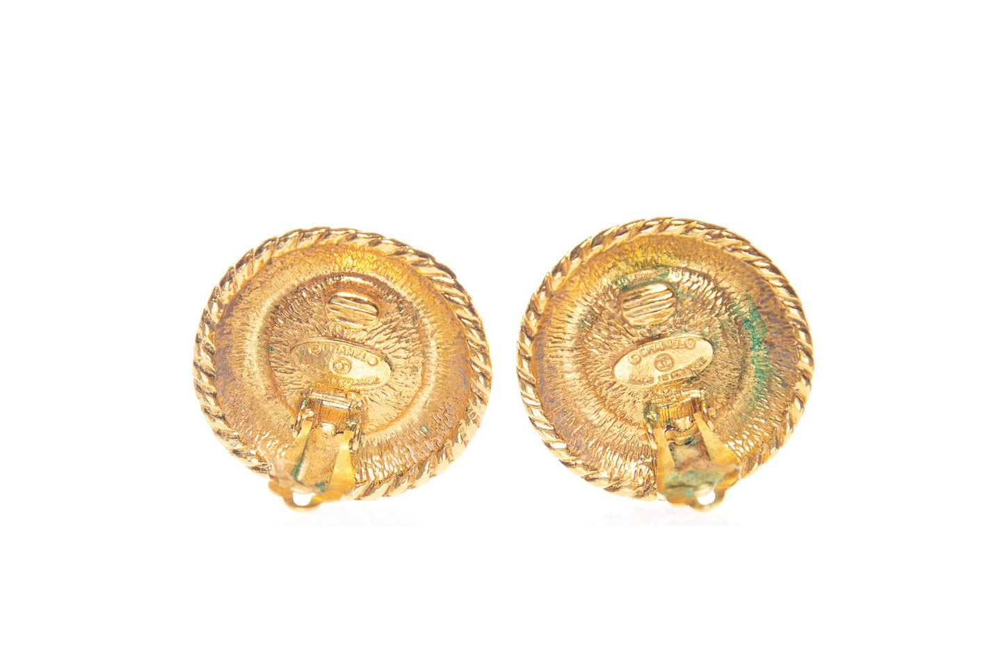 Chanel   Gold Braid & Pearl Clip Earrings