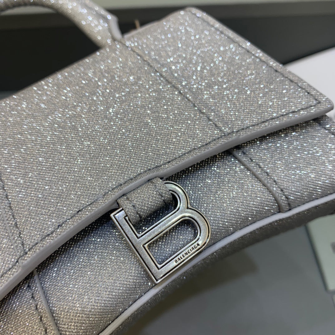 Top Quality Hourglass Mini Handbag With Chain In Grey, For Women,  Bags 4.7in/12cm