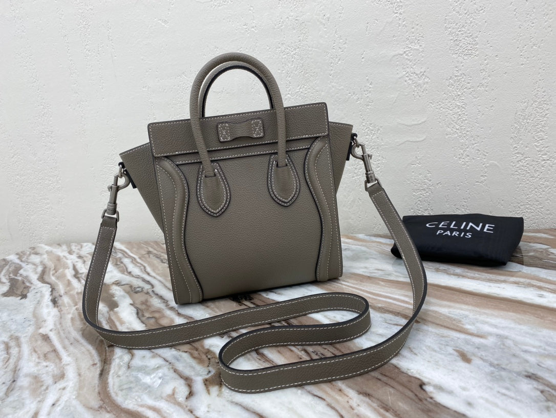 Top Quality Nano LuGucciage Bag In Drummed Brown For Women 8in/20cmÂ 