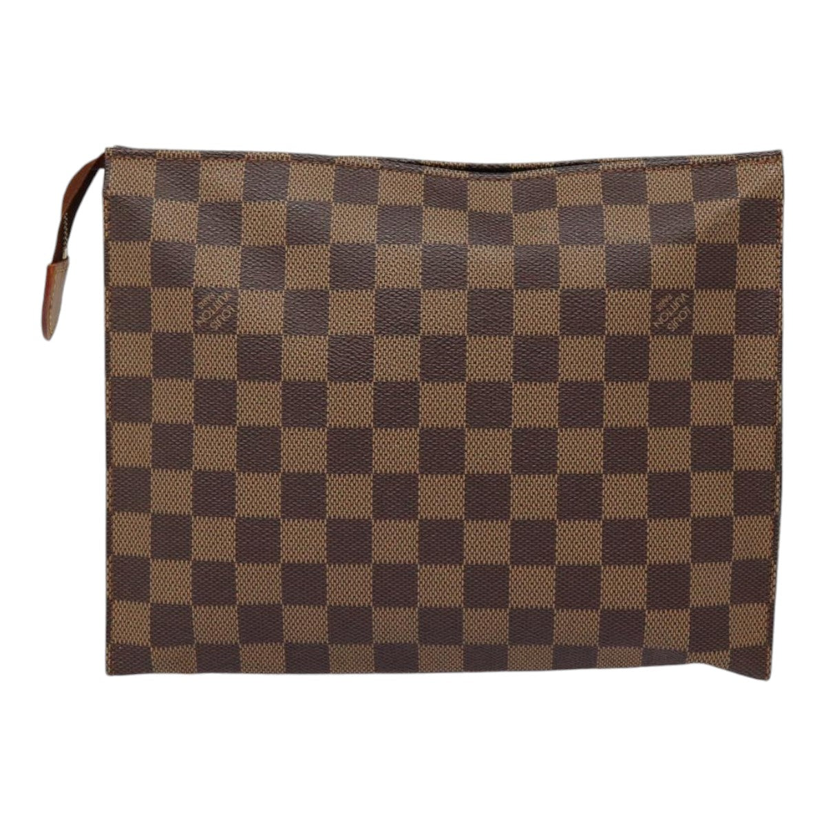 LOUIS VUITTON Damier Ebene Poche Toilette 26 Pouch N47543 LV Auth 88332
