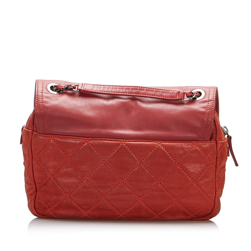 Chanel Cocomark Chain houlder Bag Red Leather Lady Chanel