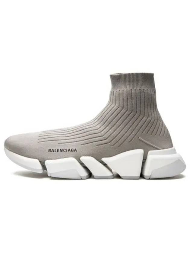 Luxury Balenciaga Trending 2025 Speed 2.0 Knit High Top Sneakers Grey