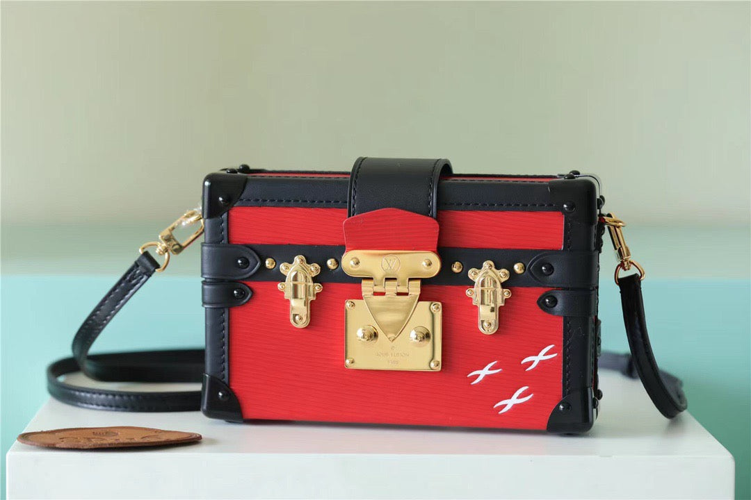 Top Quality Petite Malle Epi Black/Red For Women,  Shoulder And Crossbody Bags 7.9in/20cm Top Quality 