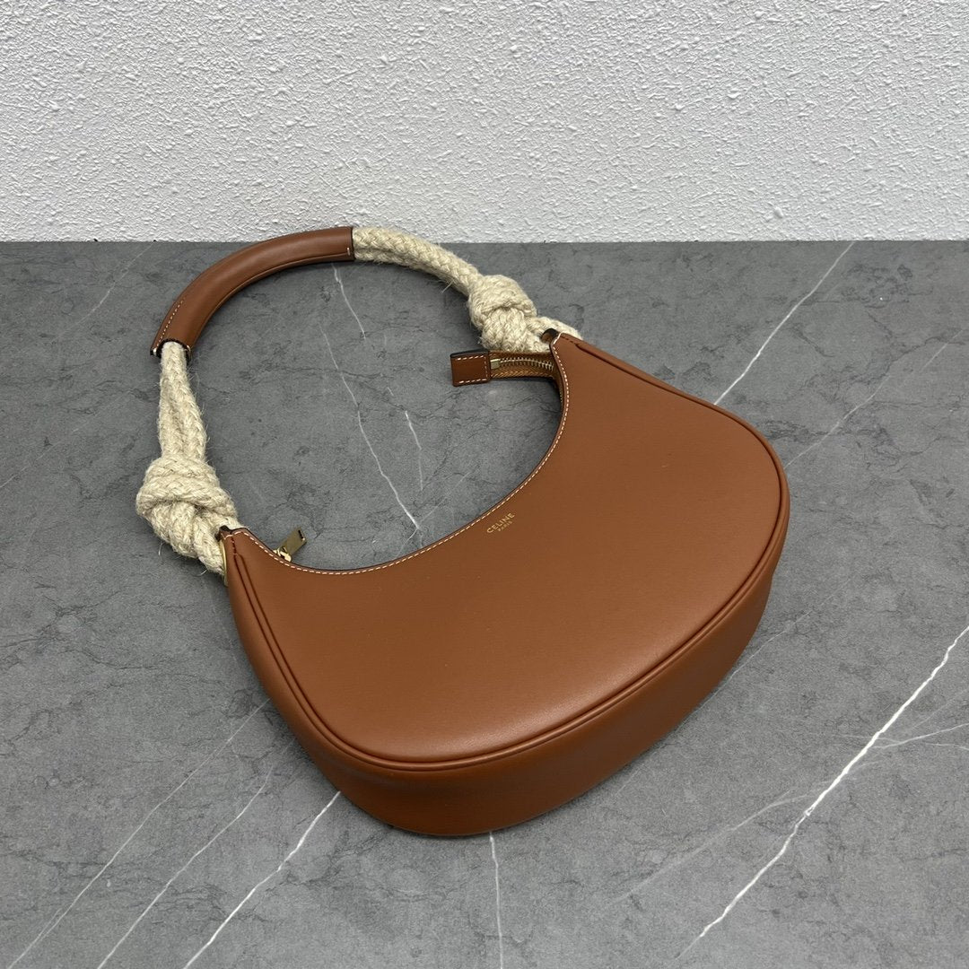 Top Quality Mirror Hobo Bag Brown For Women 9.6in/24.5cm 