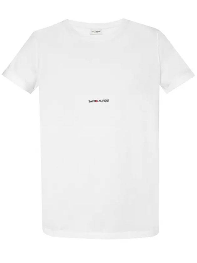 Luxury Saint Laurent Trending 2025 Men's Small Logo Short Sleeve T-Shirt White