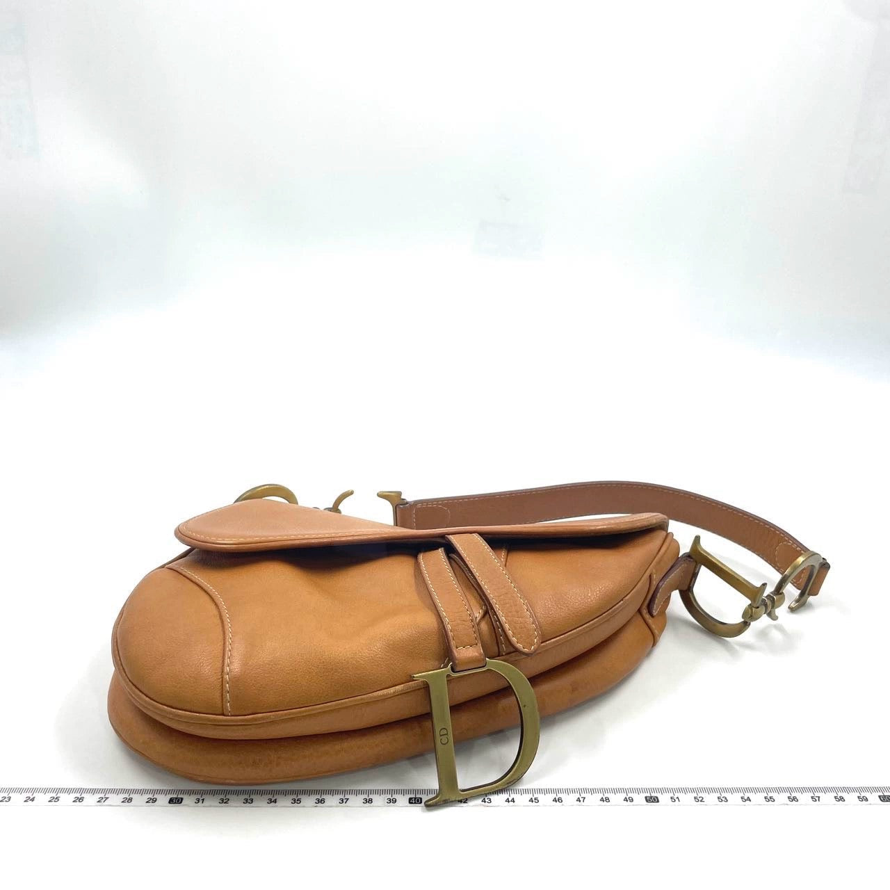 Dior Saddle   Tan Brown Calfskin Leather Gold Hardware Shoulder Bag