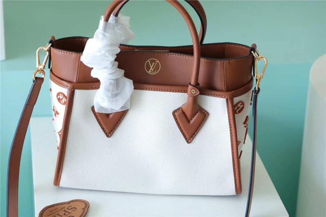 Top Quality On My Side PM Bag Monogram Flower For Women 25cm/9.8 Inches Caramel Brown Top Quality M59905