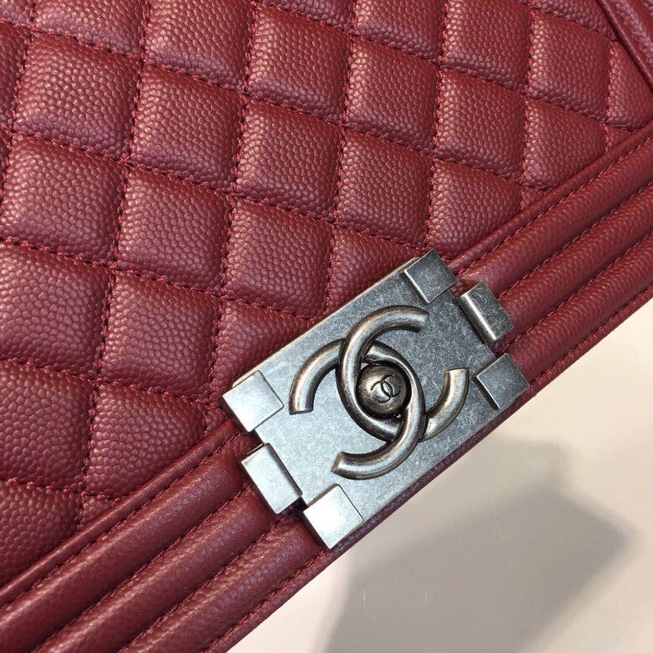 CHL Boy Handbag Silver Hardware Burgundy For Women Bags, Shoulder And Crossbody Bags 9.8in/25cm A67086