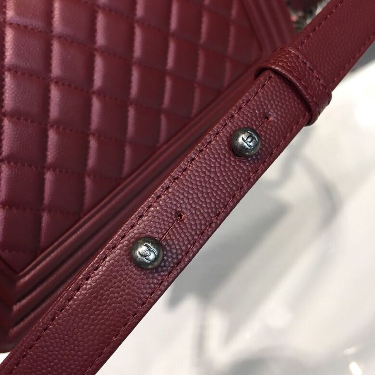 CHL Boy Handbag Silver Hardware Burgundy For Women Bags, Shoulder And Crossbody Bags 9.8in/25cm A67086