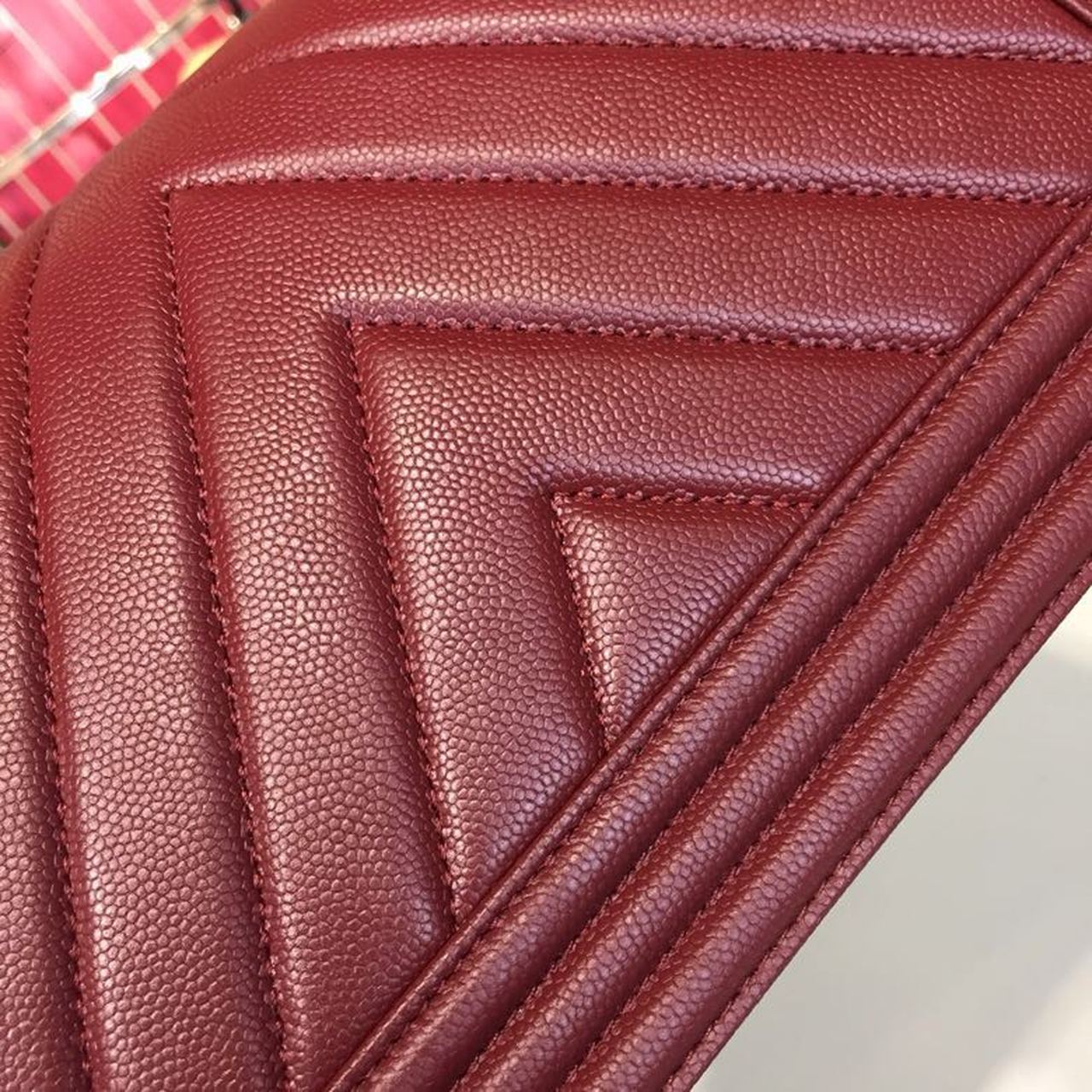 CHL Boy Handbag Gold Toned Hardware Burgundy For Women Bags, Shoulder And Crossbody Bags 9.8in/25cm A67086