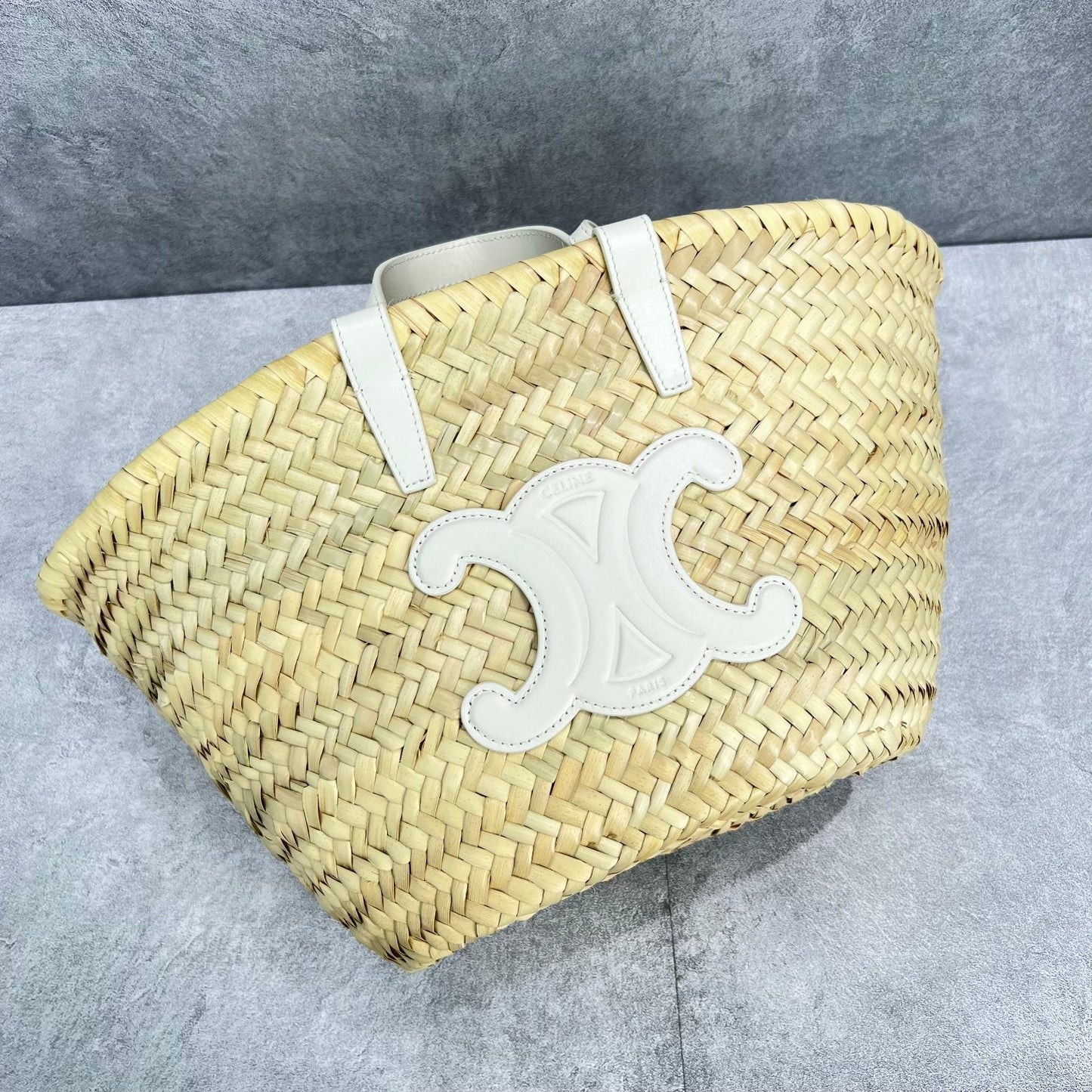 Top Quality Teen Triomphe Top Quality Classic Panier In Palm Leaves And Lizard White For Women 8in/20cm