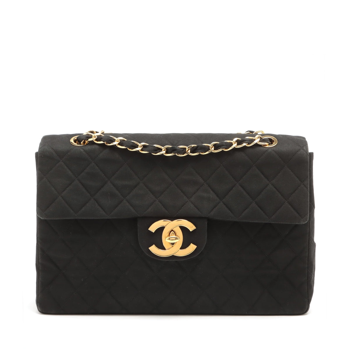Chanel Decamatrasse Cotton Single Flap Double Chain Bag Black Gold  2nd