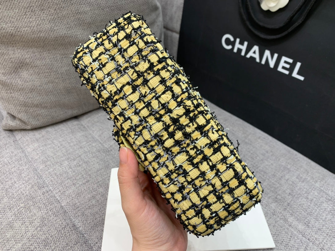 CHLMini Yellow Tweed Top Qualityap Bag For Women 20cm/7.5in