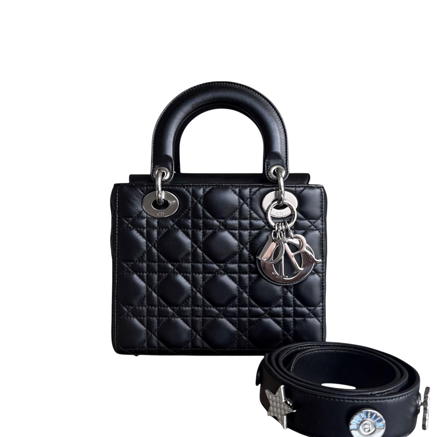 Dior Lady Small Flap - Cannage Lambskin Black Silver Hardware