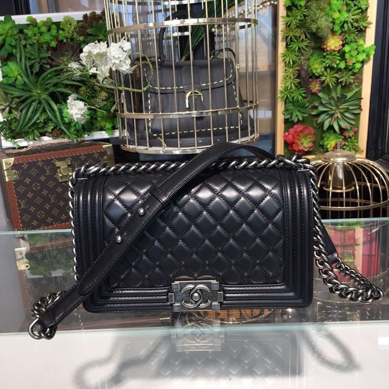 CHL Boy Handbag Silver Hardware Black For Women Bags, Shoulder And Crossbody Bags 9.8in/25cm A67086
