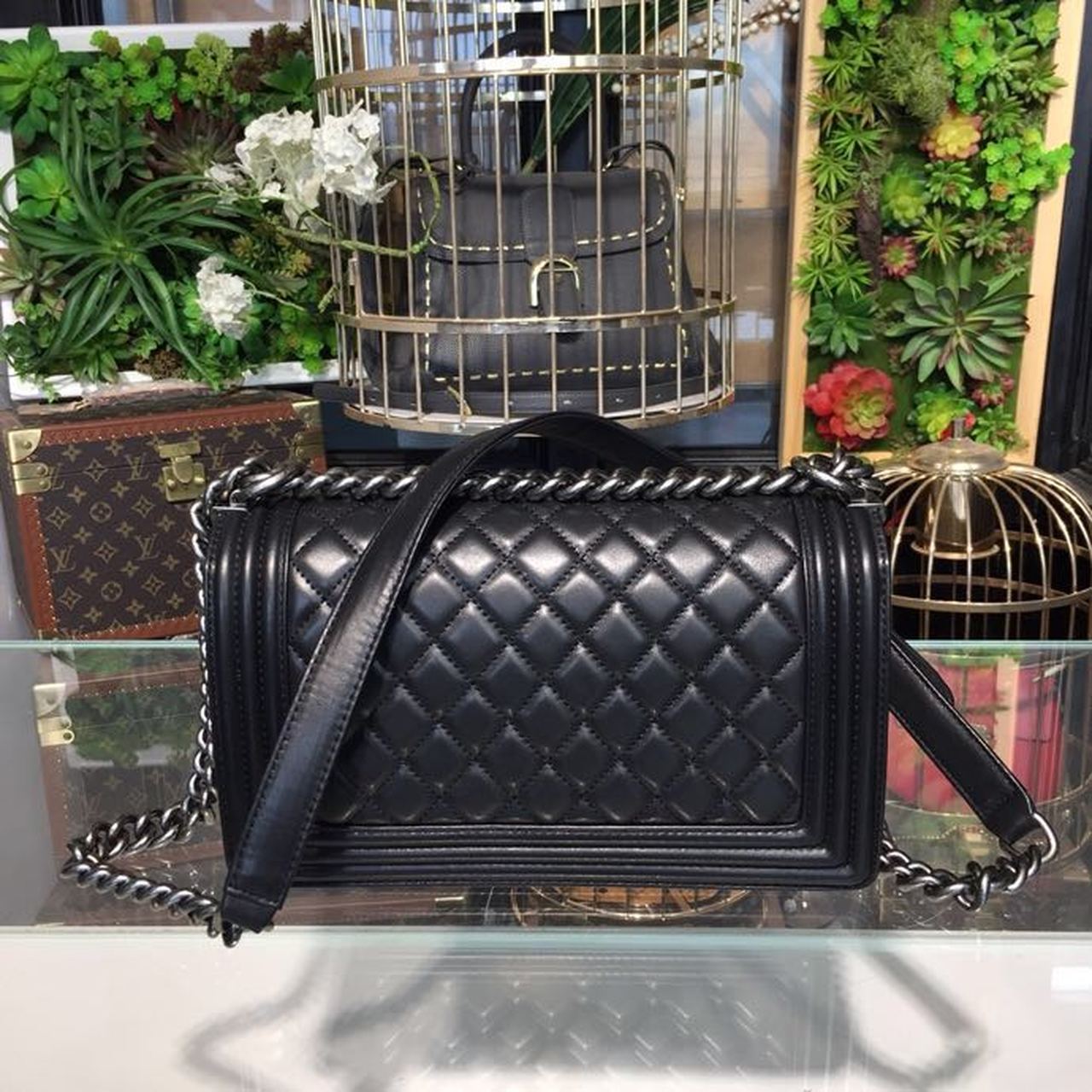 CHL Boy Handbag Silver Hardware Black For Women Bags, Shoulder And Crossbody Bags 9.8in/25cm A67086