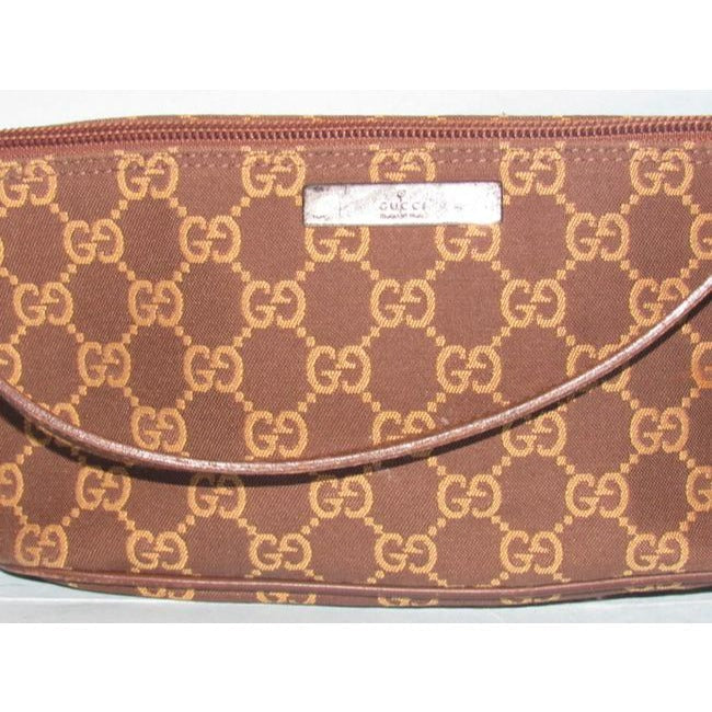 Gucci   Camel Large G Logo Print On Brown Canvas And Brown Leather