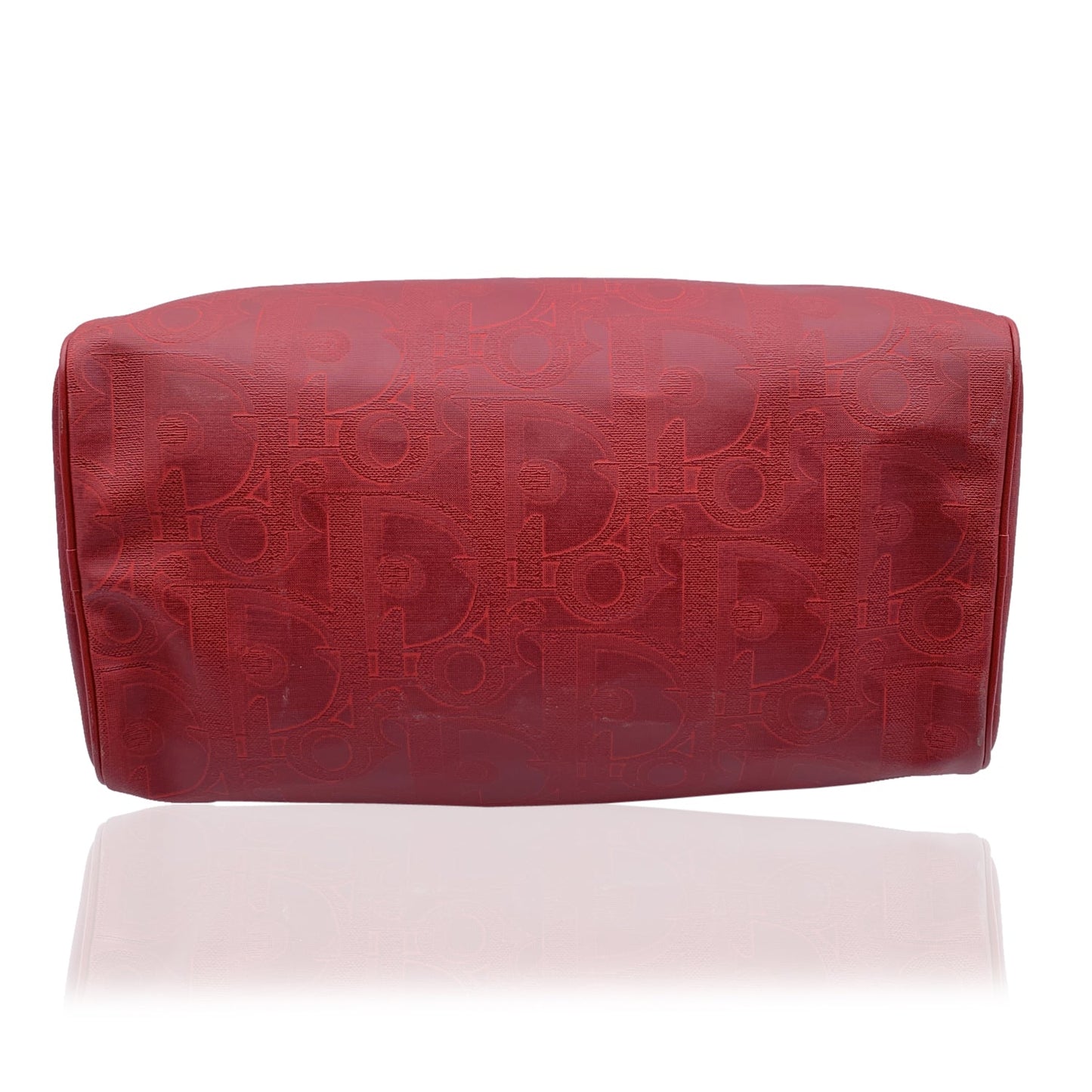 CHRISTIAN DIOR   Red Monogram Duffle Duffel Boston Bag
