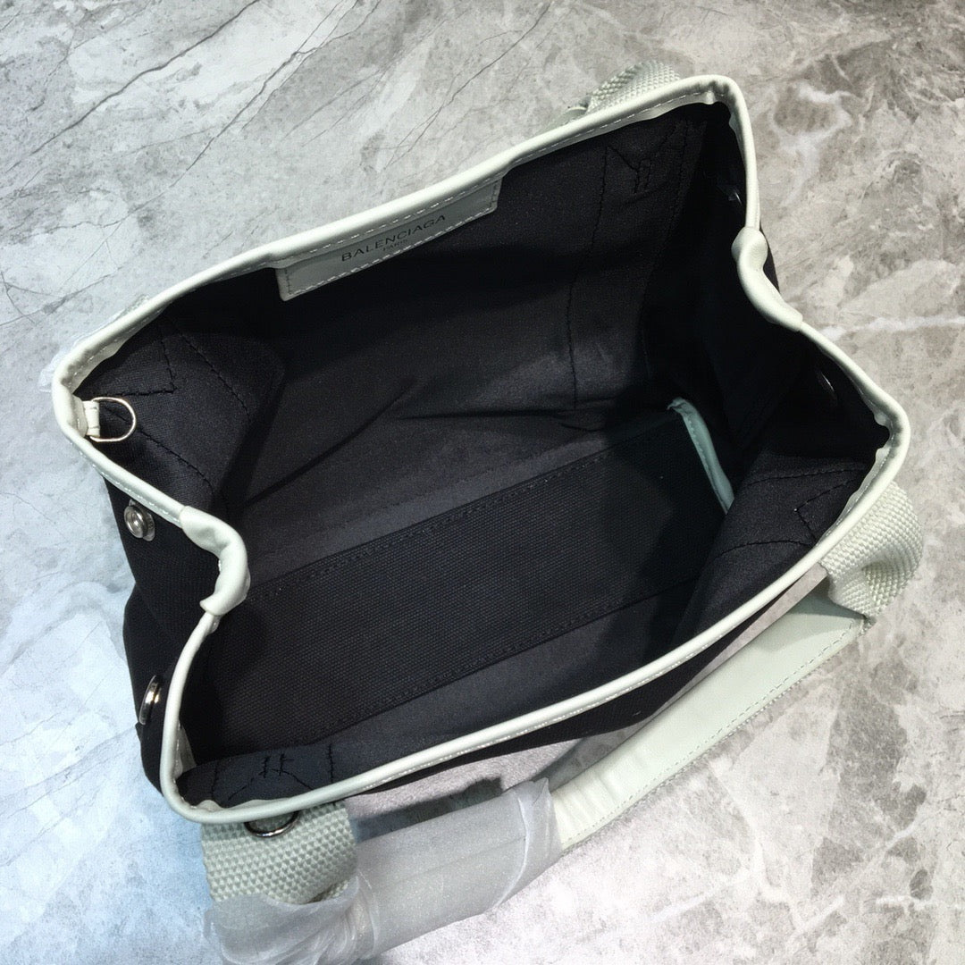 Top Quality Navy Small Cabas Tote Bag In White, For Women,  Bags 18.5in/47cm