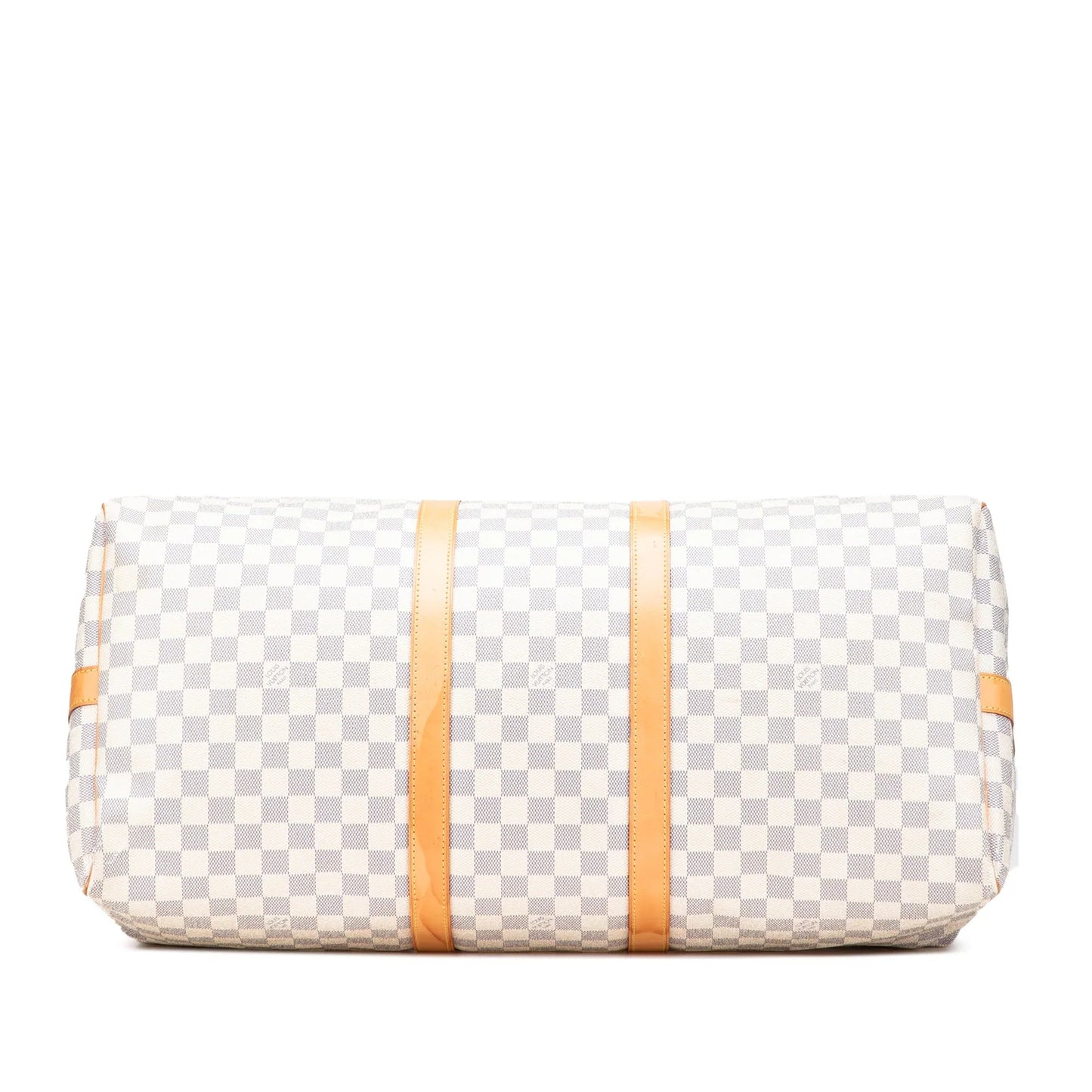 White Louis Vuitton Damier Azur Keepall Bandouliere 55 Travel Bag