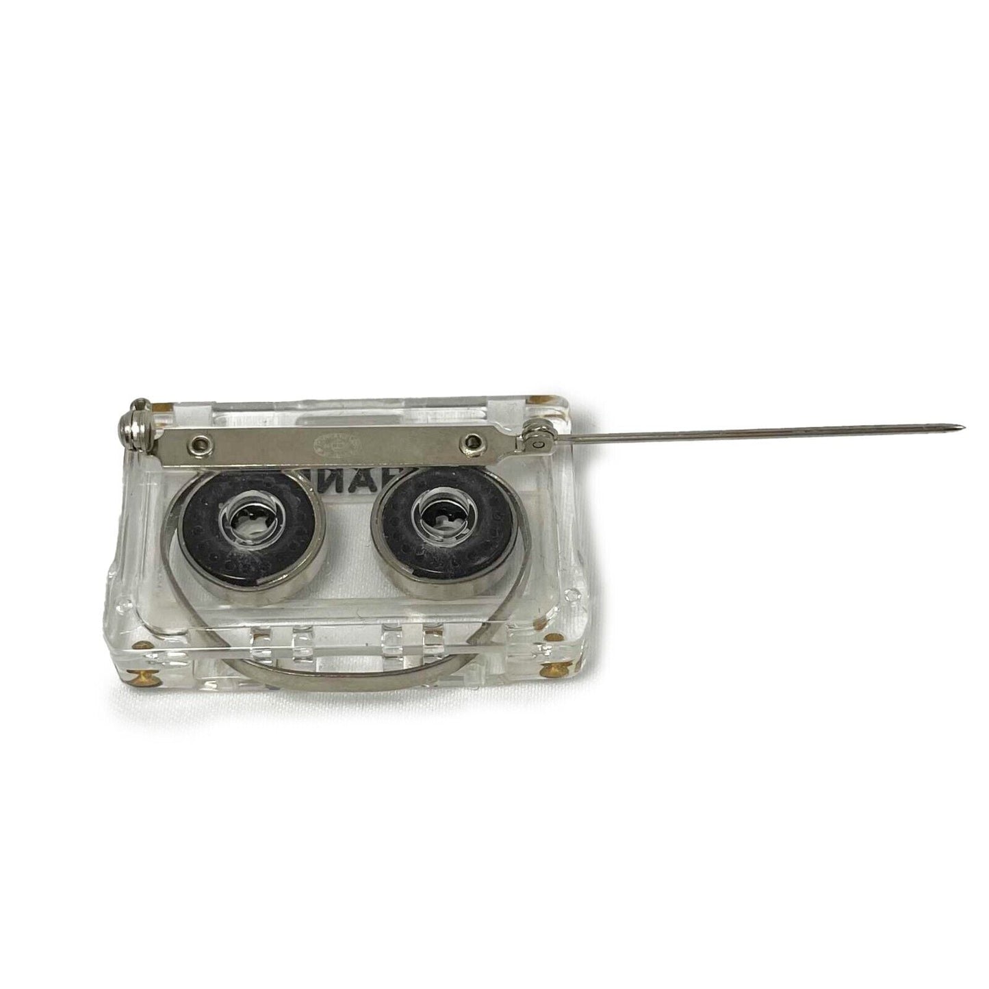 CHANEL 04P '' Cassette Tape - Resin / Black Brooch