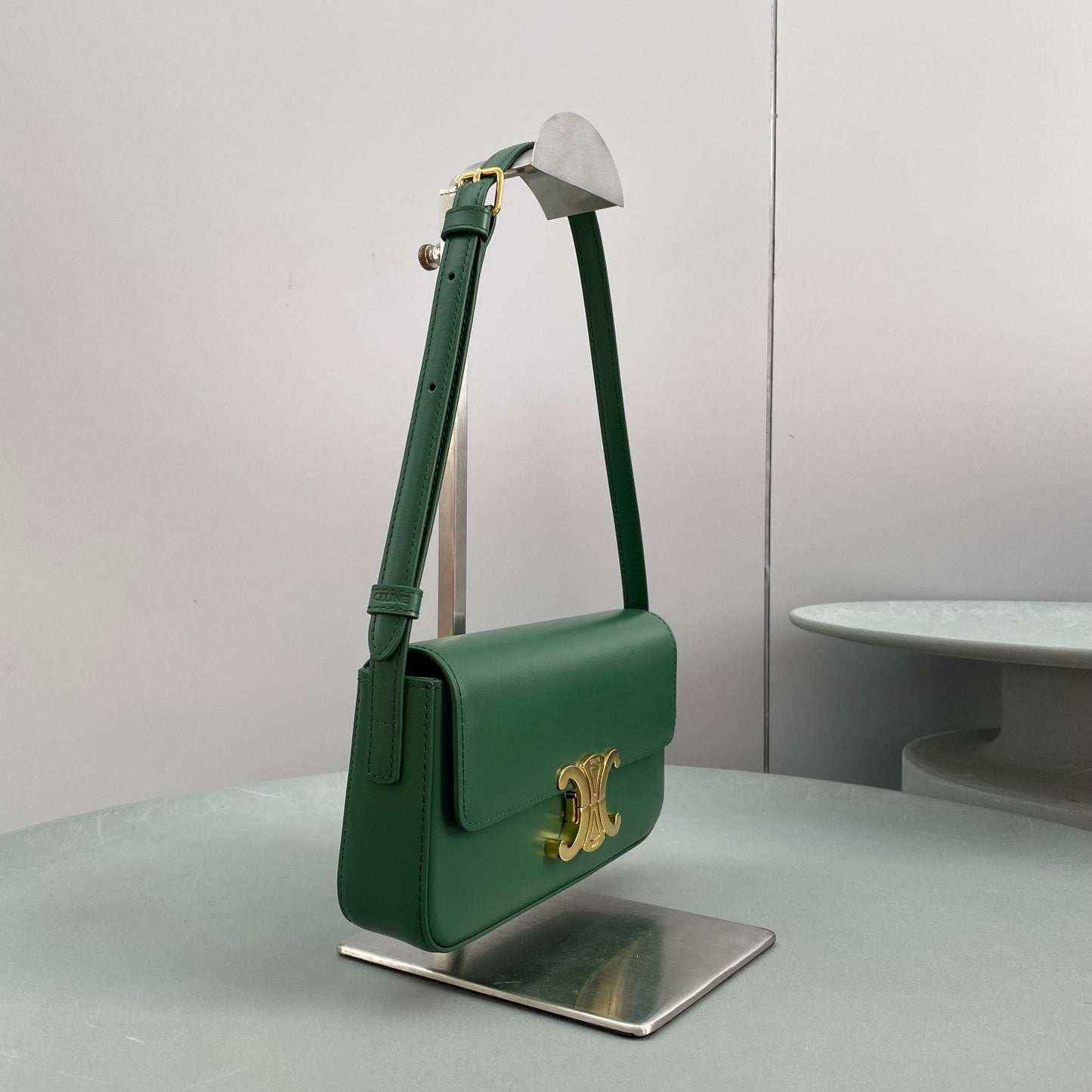 Top Quality Triomphe Shoulder Bag Green For Women 8in/20cmÂ 