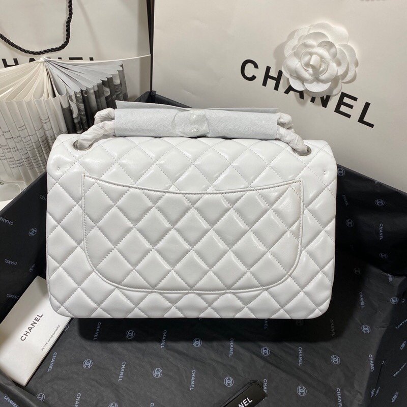 CHLLarge Classic Handbag Silver Hardware White For Women Handbags, Shoulder Bags 11.8in/30cm