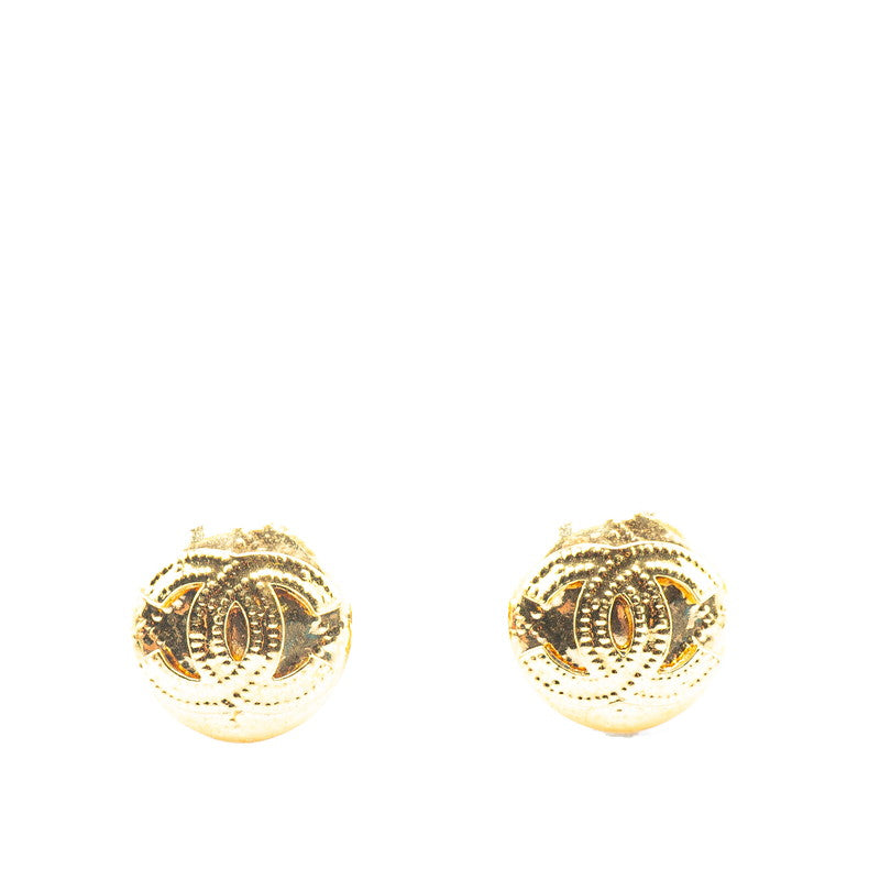 Chanel Gold Plated Coco Mark   Earrings 94P